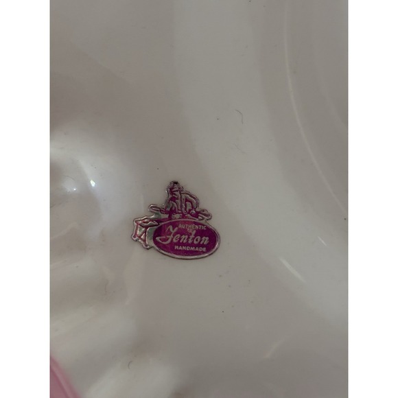 Fenton Opalescent Ruffled Art Glass Compote Bowl With Original Sticker - Picture 7 of 7